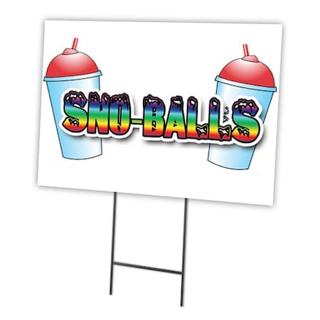 Sno-balls Yard Sign & Stake Outdoor Plastic Coroplast Window